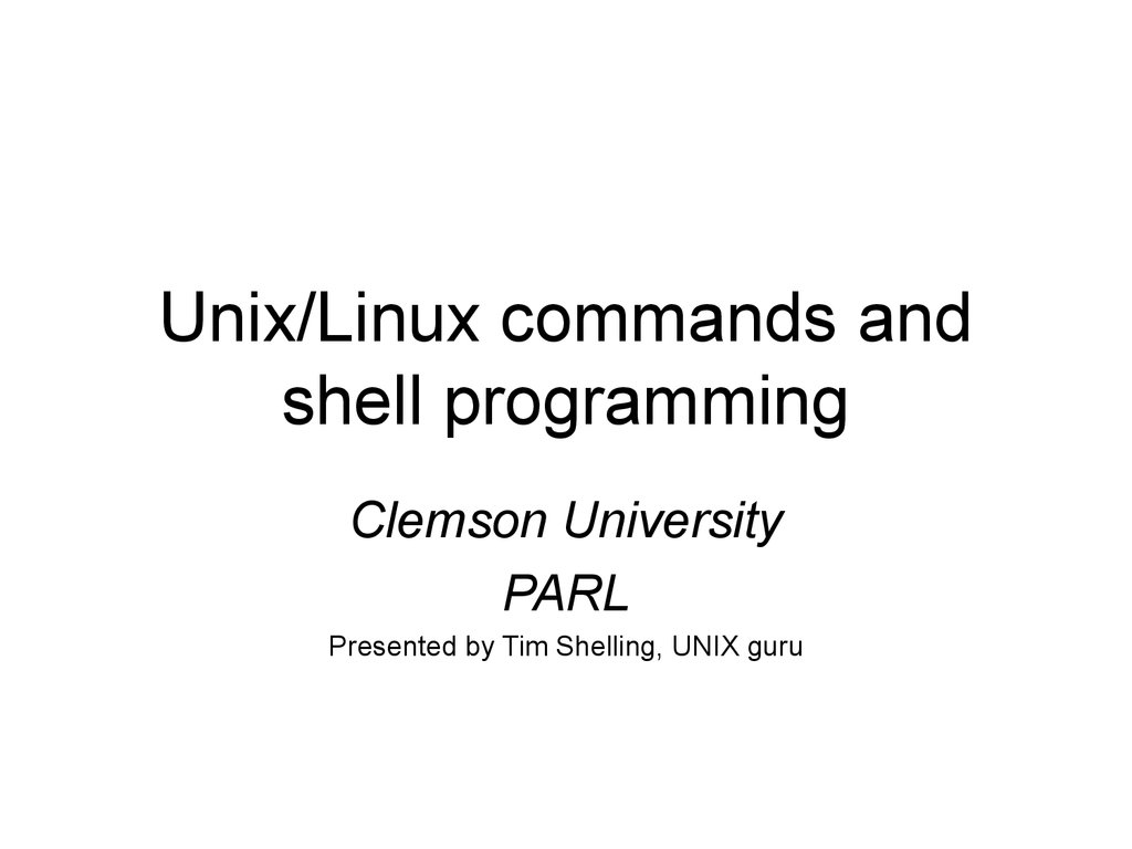 Unix/Linux commands and shell programming