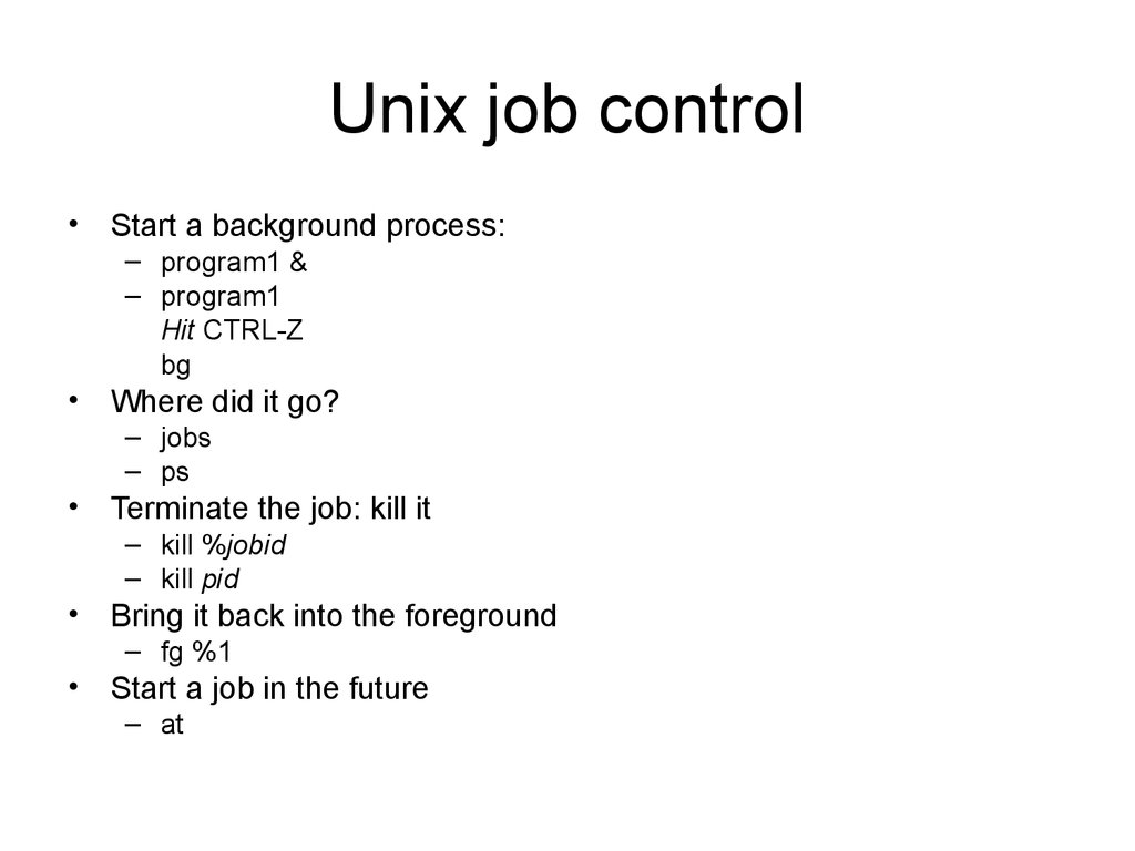 Unix job control