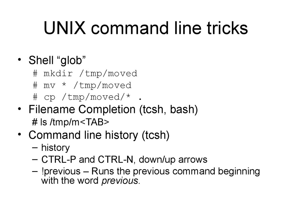UNIX command line tricks