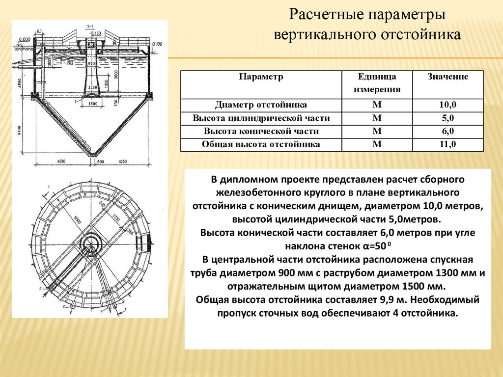 Вертикальный отстойник чертеж