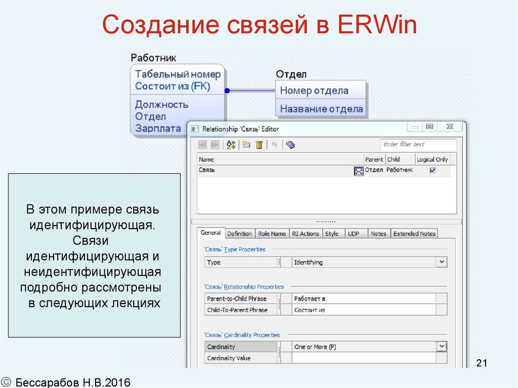 Создание связей. Связи в Erwin. Erwin типы связей. Связь один ко многим Erwin. Связь много ко многим Erwin.