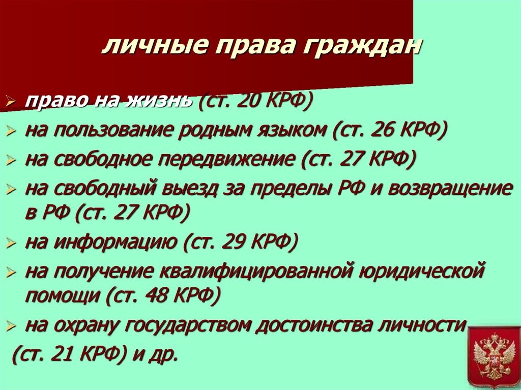 К политическим правам граждан относится право