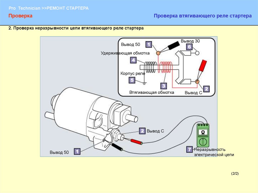 Схема втягивающего реле