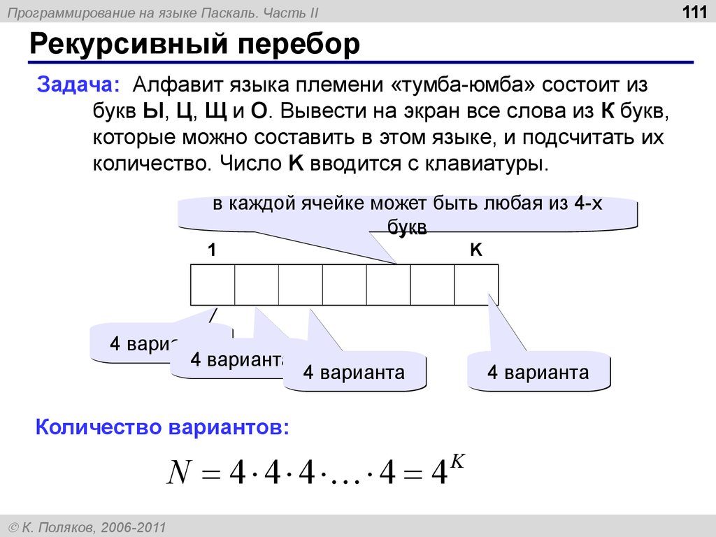 Рекурсивный перебор