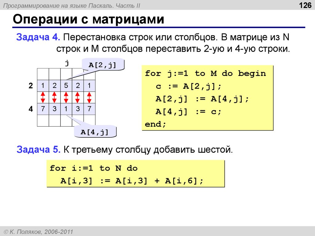 Операции с матрицами