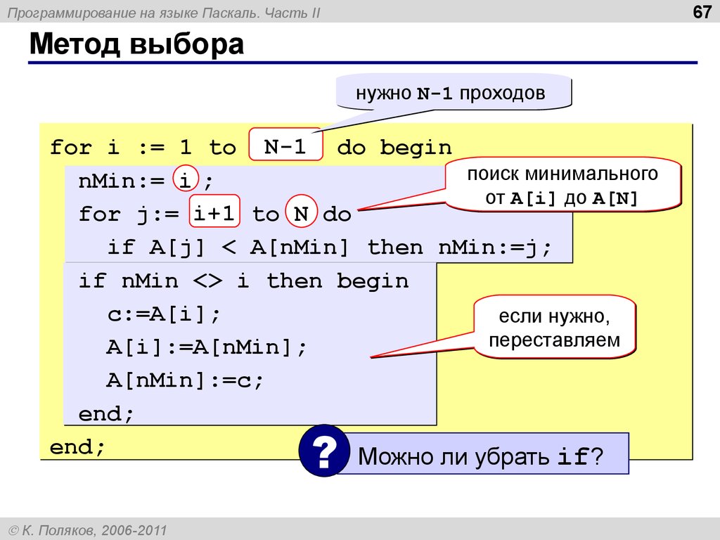 Сортировка выборами