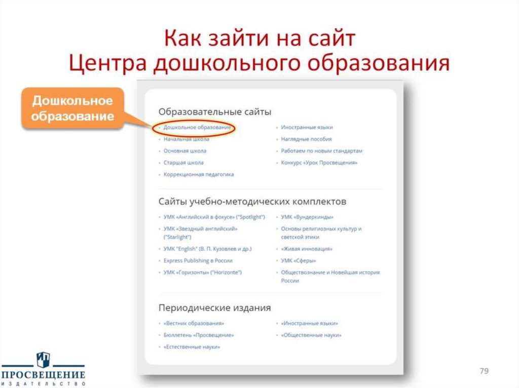 Как зайти на сайт Центра дошкольного образования