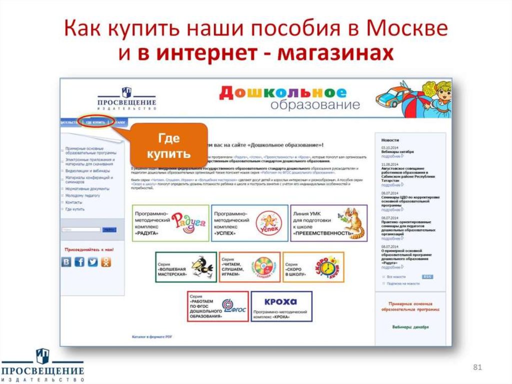 Как купить наши пособия в Москве и в интернет - магазинах