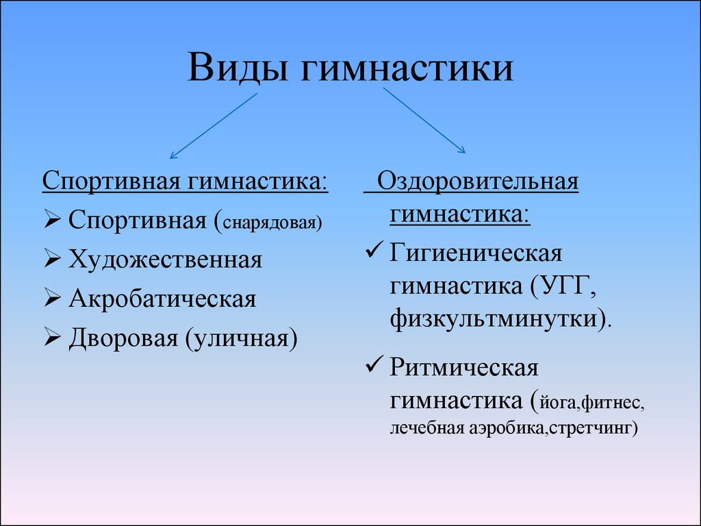 какие виды гимнастики относятся к спортивным играм (99) фото