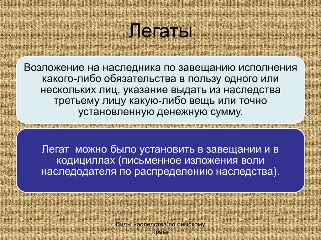 Универсальное правопреемство легаты и фидеикомиссы схема