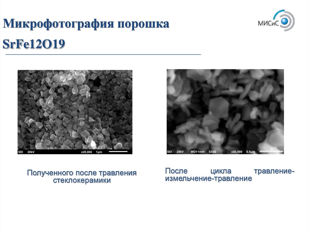 Микрофотография порошка SrFe12O19