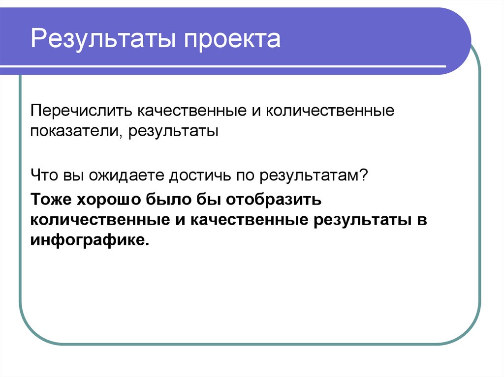 Результат проекта это