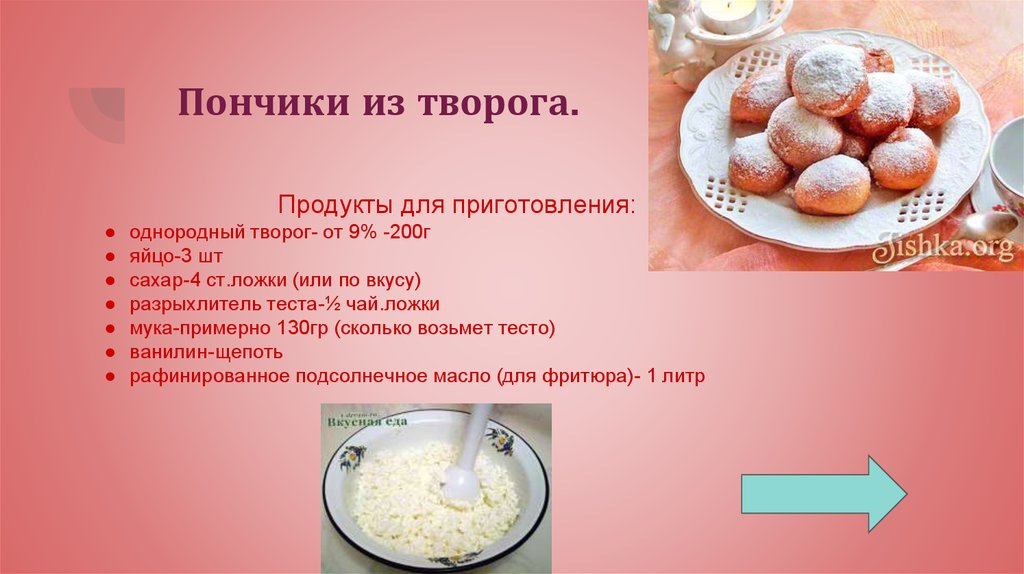 Блюда из кисломолочных продуктов выпечка