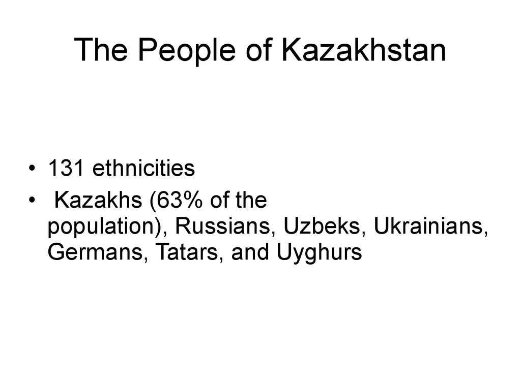 The People of Kazakhstan