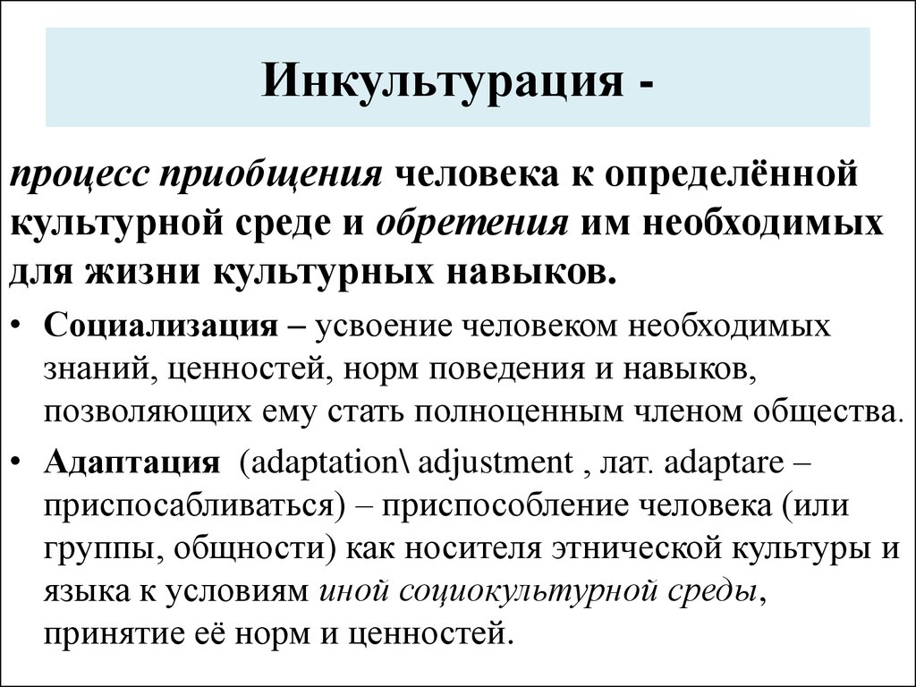 Виды культур в процессе аккультурации