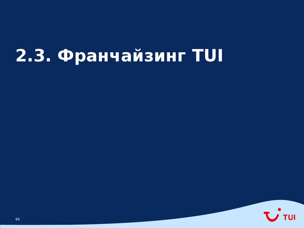 2.3. Франчайзинг TUI