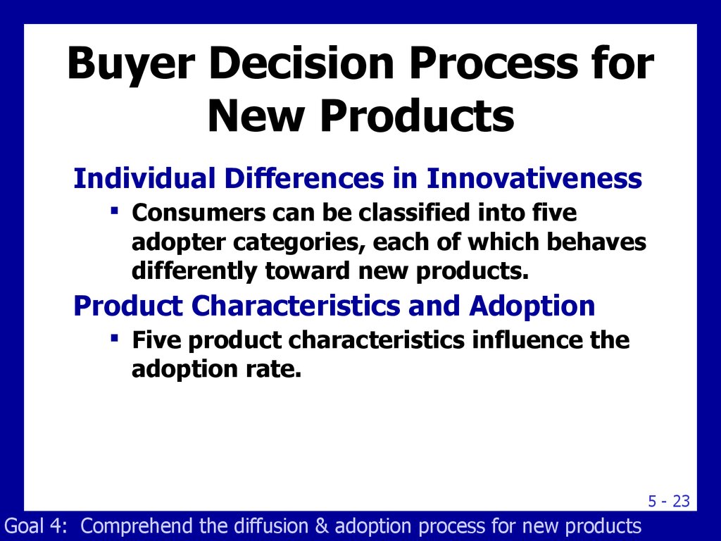 Buyer Decision Process for New Products