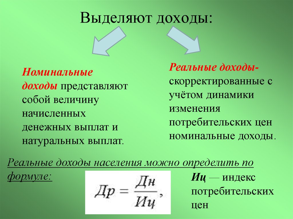 Реальный расчет. Номинальные и реальные доходы населения. Номинальный и реальный доход. Реальные денежные доходы населения формула. Номинальный доход и реальный доход.