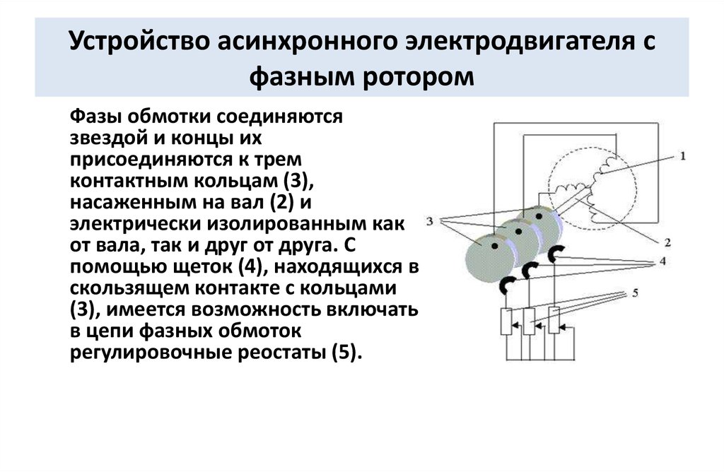 Асинхронный двигатель с фазным ротором. Асинхронный двигатель с фазным ротором схема устройства. Устройство асинхронного Эл дв с фазным ротором. Принцип работы асинхронного двигателя схема. Устройство Эл.двигателя с фазным ротором..