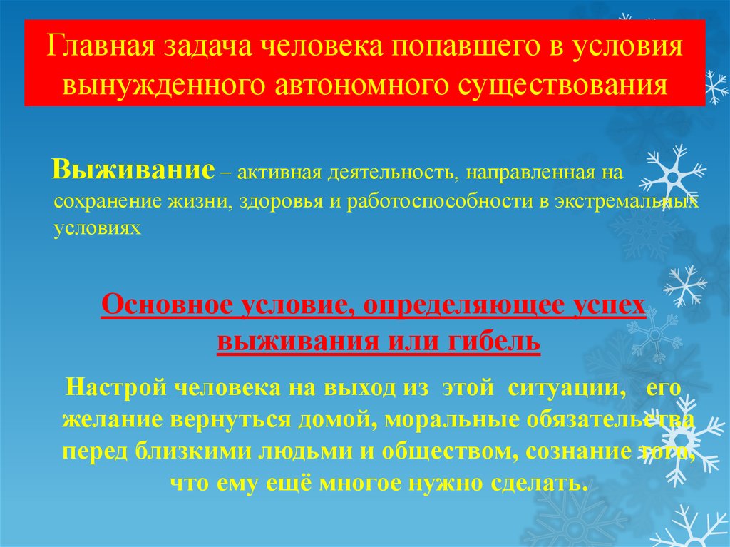 Презентация правила поведения человека при попадании в условия автономии в природе