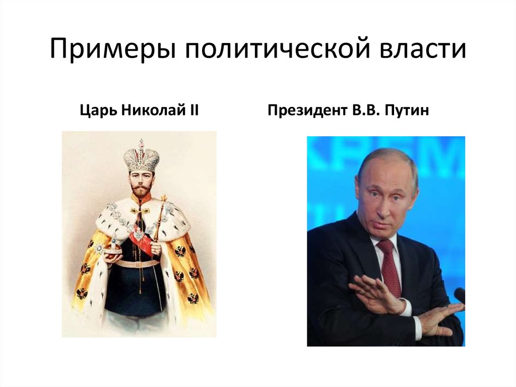 Примеры политиков в россии