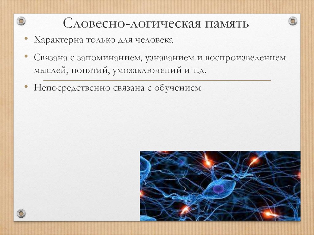 Словесно логическая память презентация