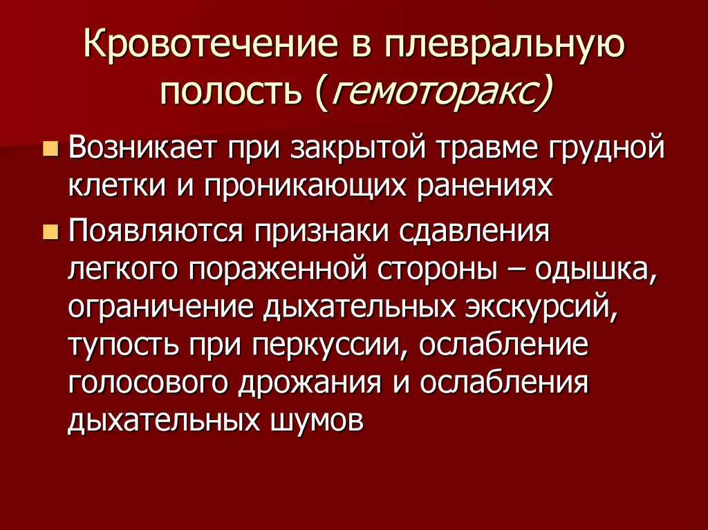 Кровотечение в полости