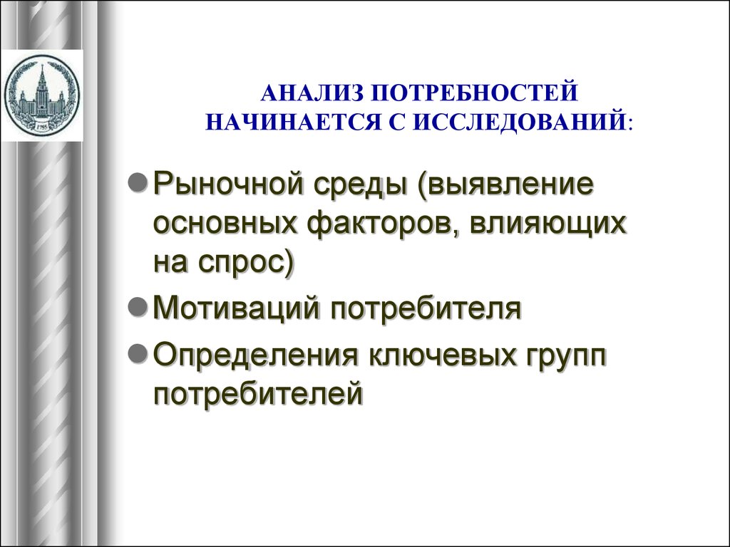 Исследование потребности человека