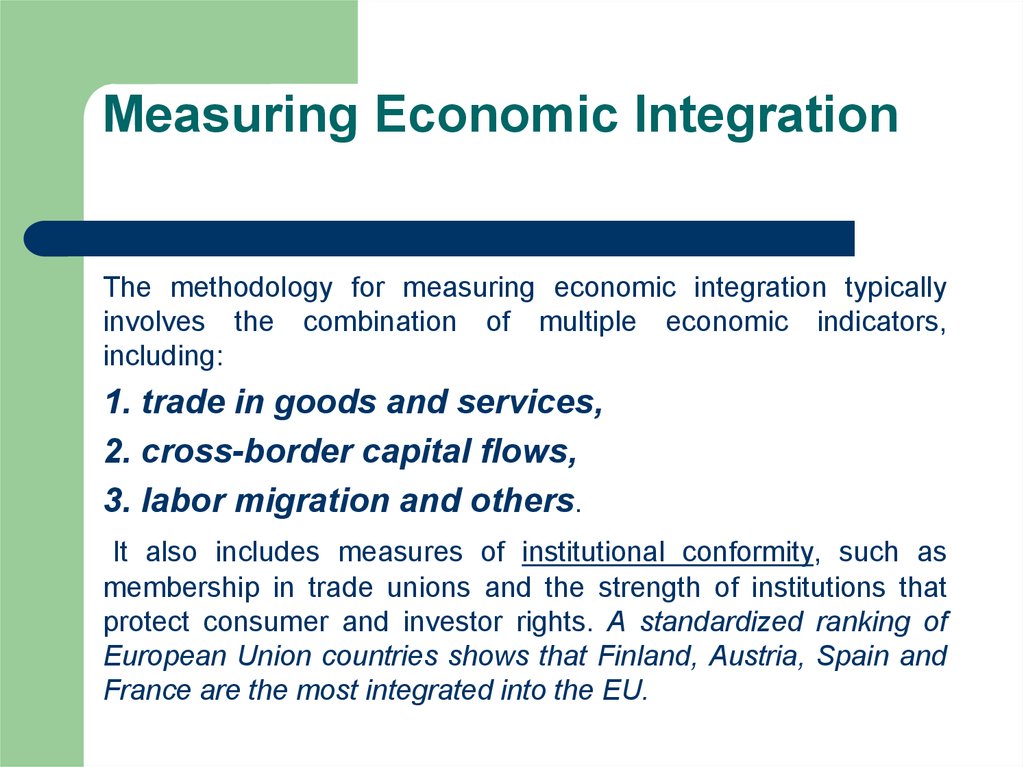 Measuring Economic Integration