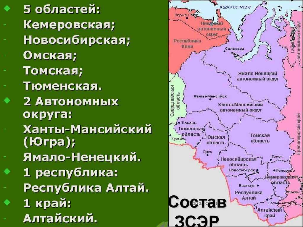 Какие районы входят в сибирь. Западно-Сибирский экономический район. Новосибирская область и Кемеровская область. Западная Сибирь экономический район. Экономические районы Сибири.