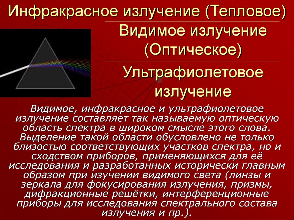 Инфракрасное и ультрафиолетовое излучение презентация 11 класс