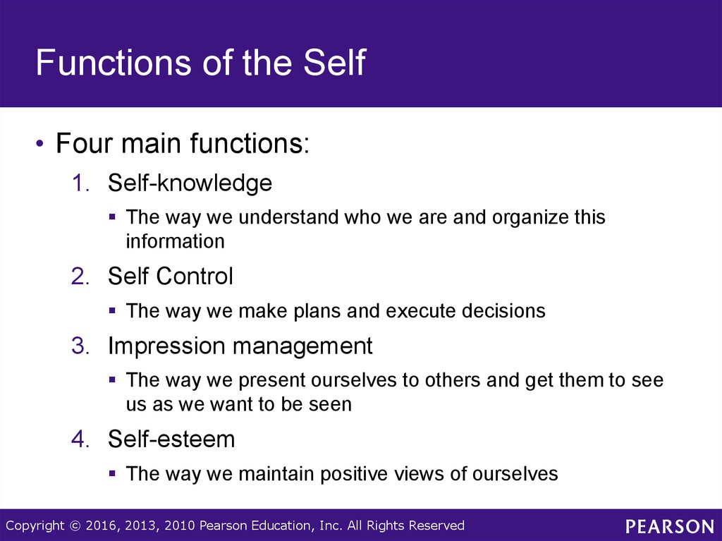 Functions of the Self