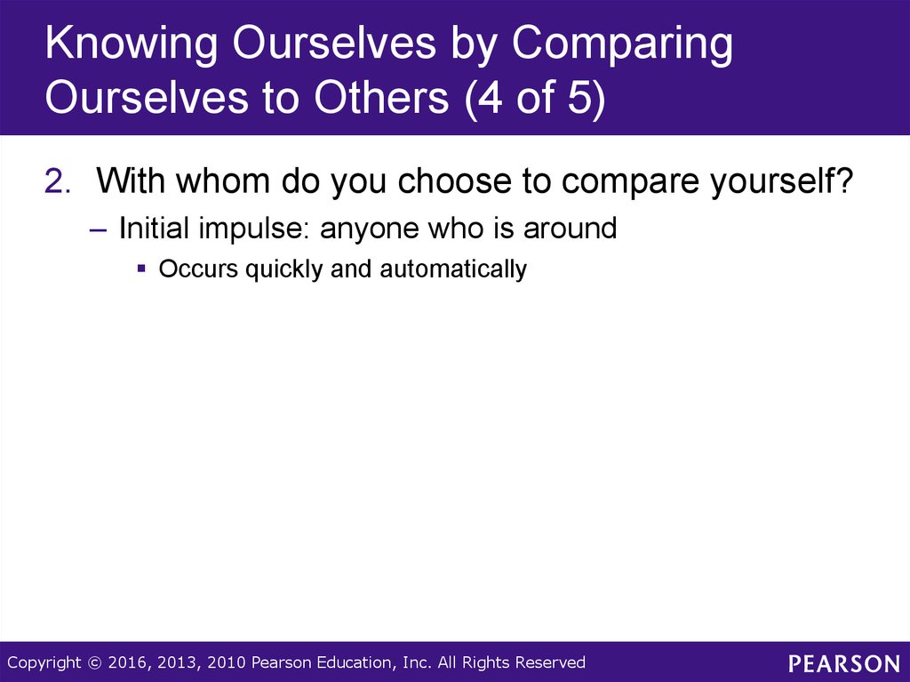 Knowing Ourselves by Comparing Ourselves to Others (4 of 5)