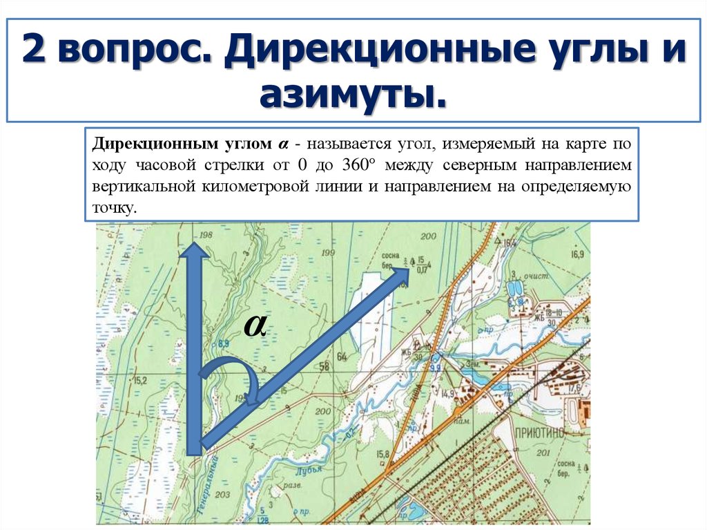 Карта хода работ. Измерение дирекционных углов и азимутов по карте. Измерение дирекционных углов на топографической карте. Определение дирекционного угла по топографической карте. Дирекционный угол Военная топография.