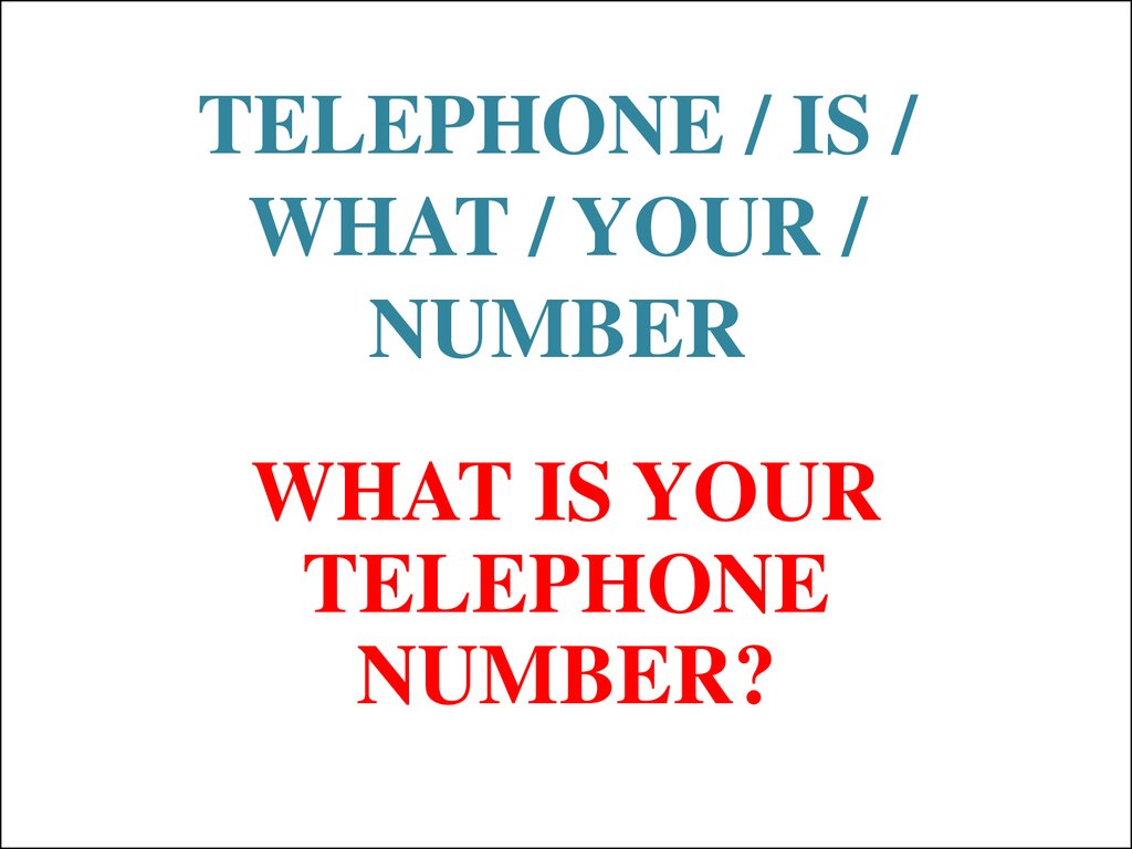 What s he phone number. What is your telephone number. What is your number.