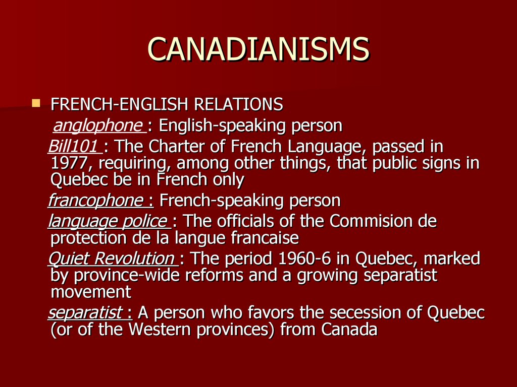 CANADIANISMS