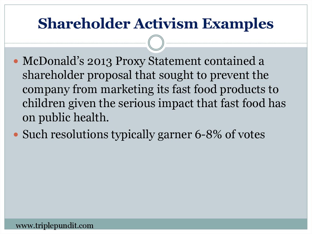 Shareholder Activism Examples
