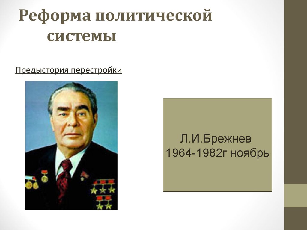 Перестройка Брежнева. Реформа политической системы 10 класс презентация Торкунов. Перестройка в СССР 1985-1991 реформа политической системы презентация.