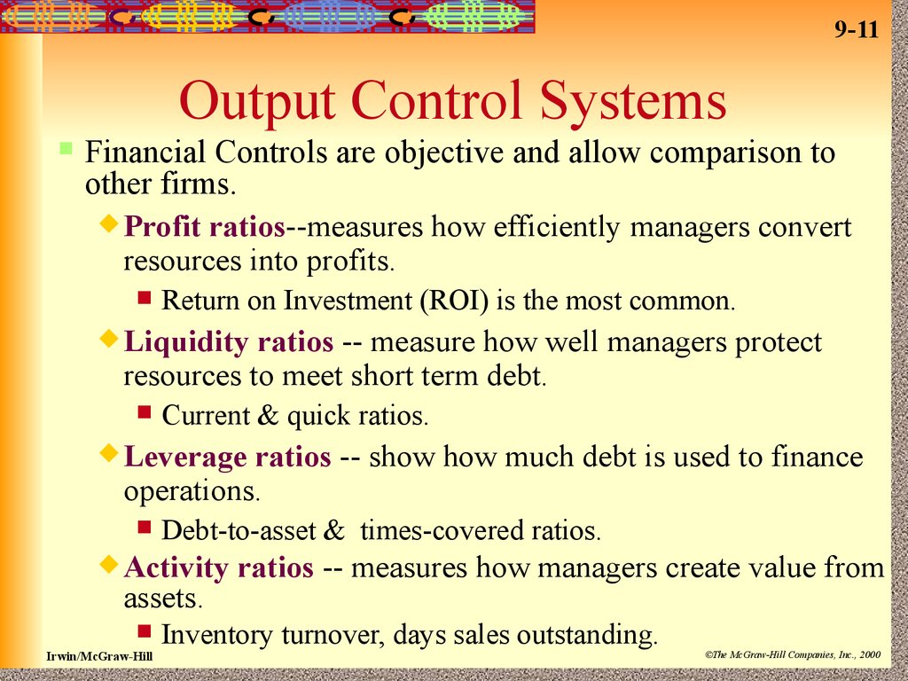 Output control. Control or Financial.