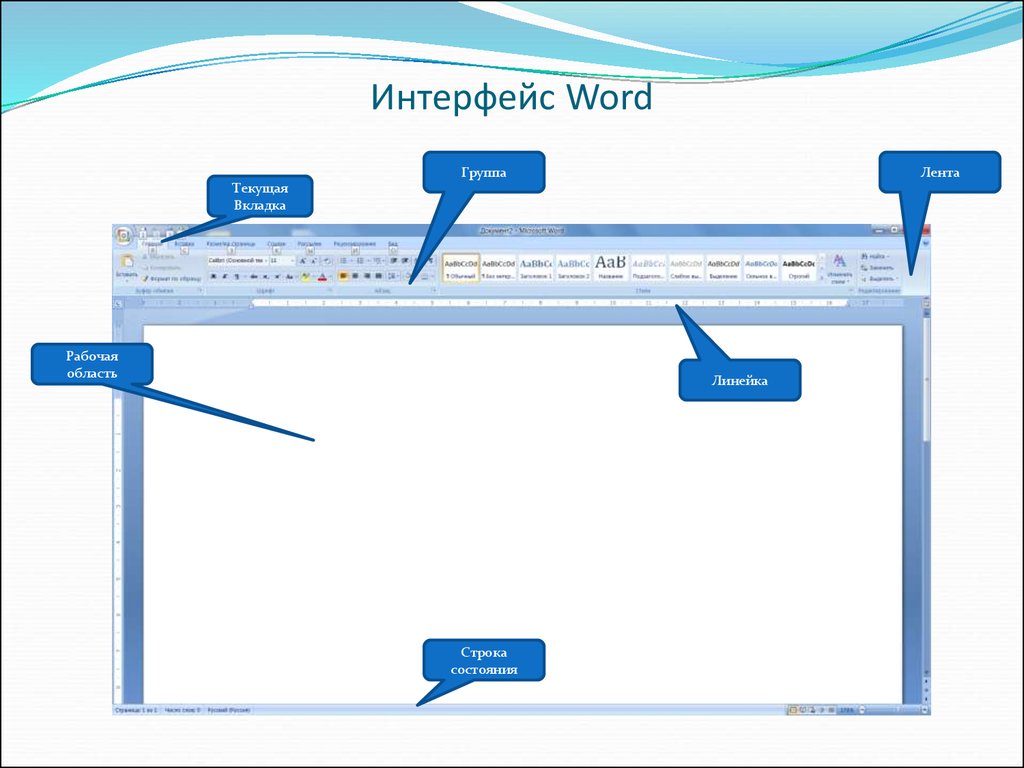 Элементы word. Интерфейс текстового процессора Microsoft Word /2007. Интерфейс текстового процессора Microsoft Word 2007/2010. Microsoft Office Word Интерфейс. Интерфейс окна MS Word 2010.