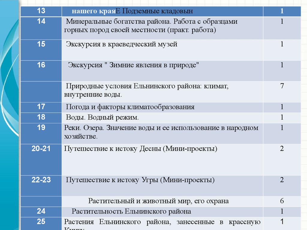 Рабочая программа на дому