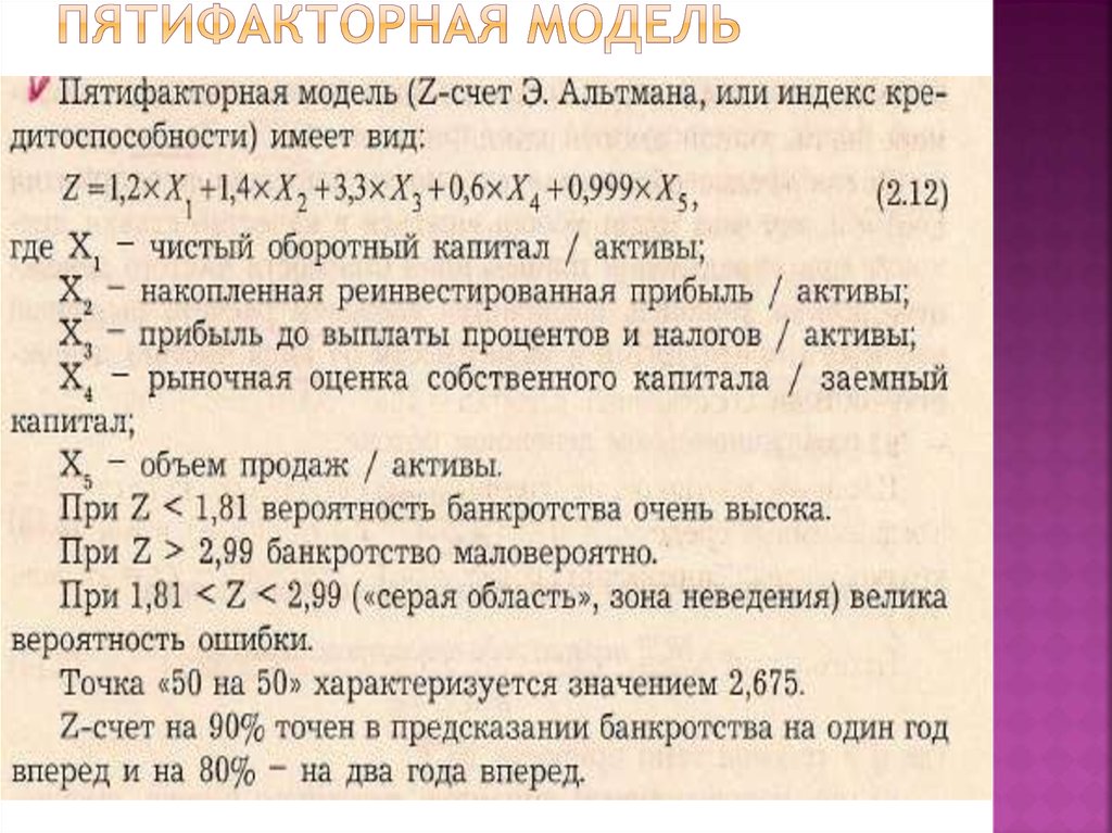 Модель альтмана формула по балансу. Пятифакторная z-модель Альтмана. Двухфакторная модель Альтмана. Модель банкротства Альтмана пятифакторная. Коэффициент Альтмана.