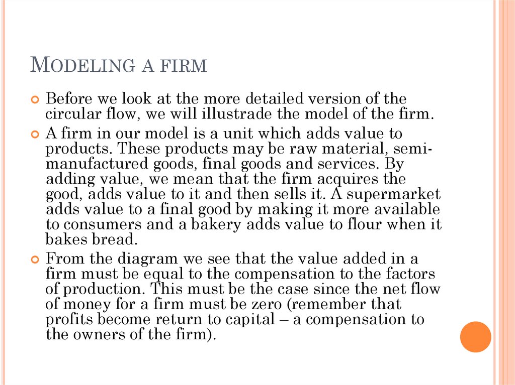 Modeling a firm