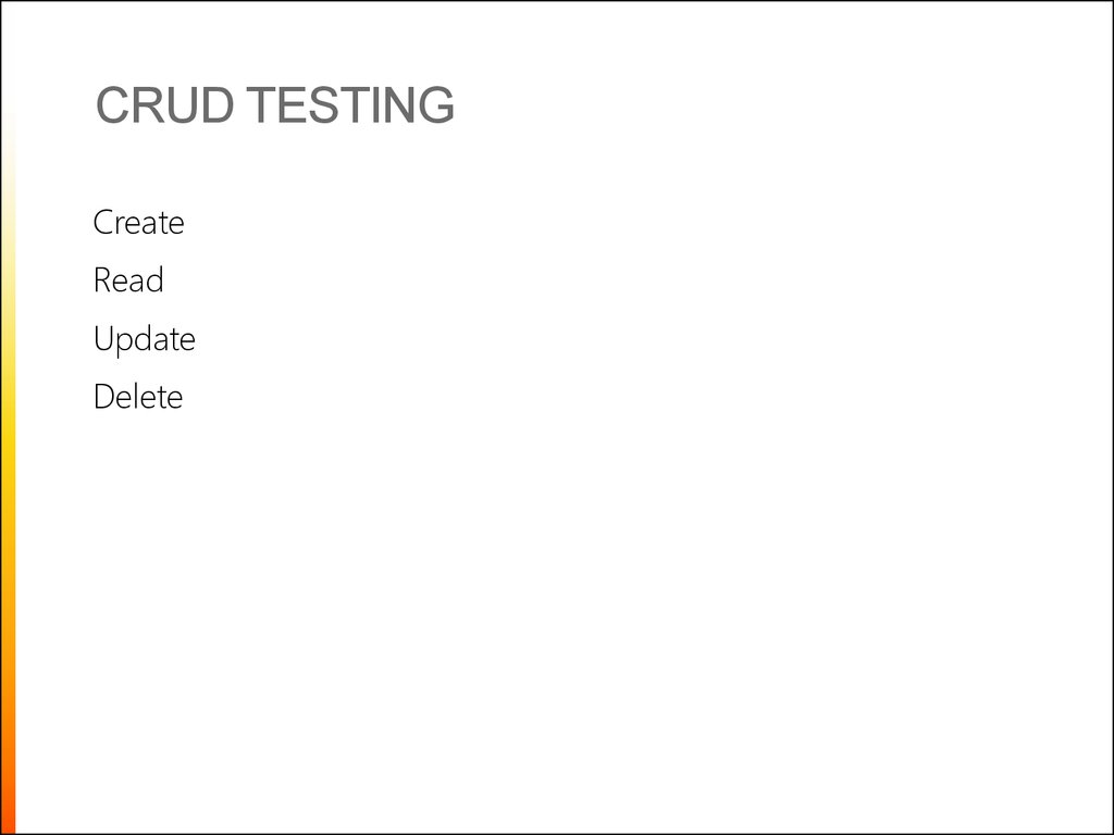 CRUD testing
