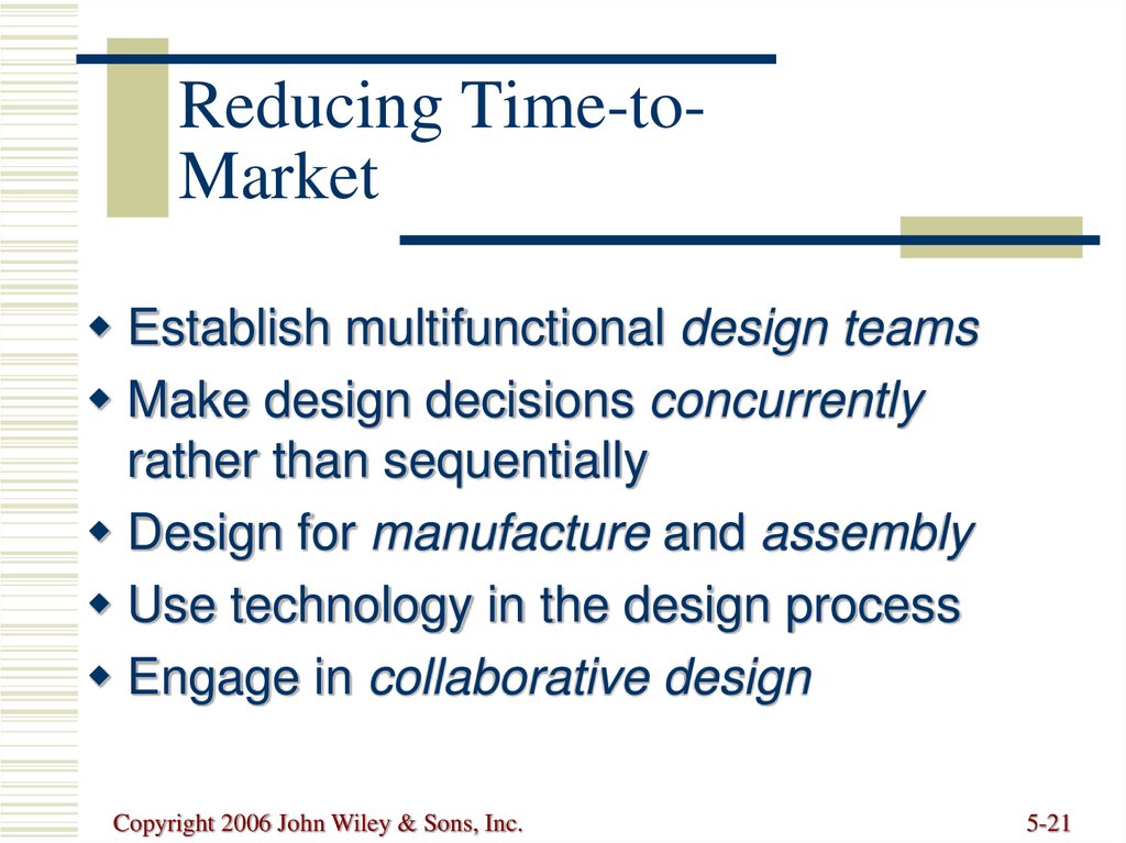 Reducing Time-to-Market