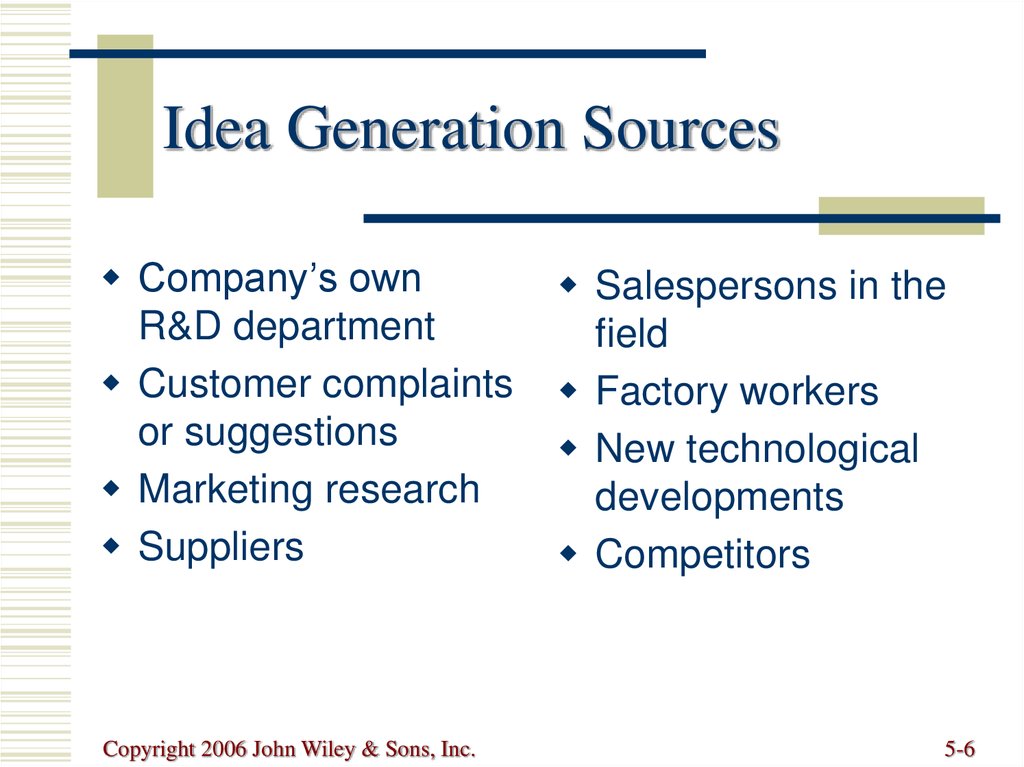 Idea Generation Sources