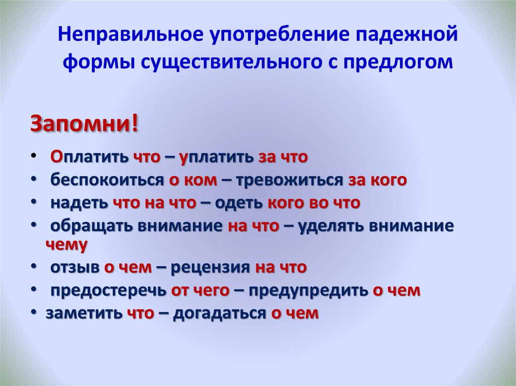 Предложения с ошибкой в употреблении предлога. Нарушением построения формы существительного с предлогом.. Неправильное употребление падежной формы существительного с пред. Падежная форма существительного с предлогом. Формы существительного с предлогом.