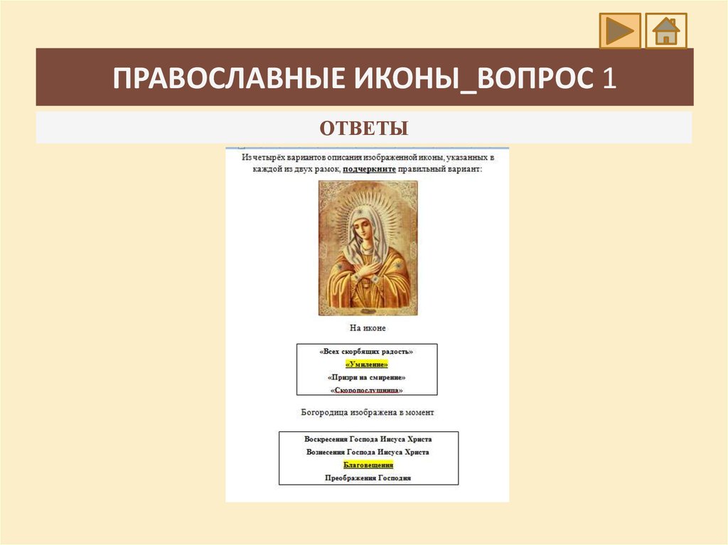 Тесты основы православной