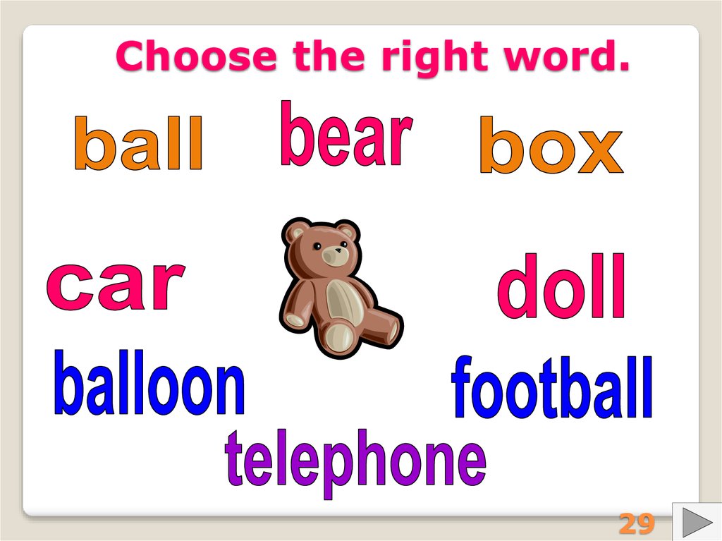 Choose the right word. Choose формы. Right Words.