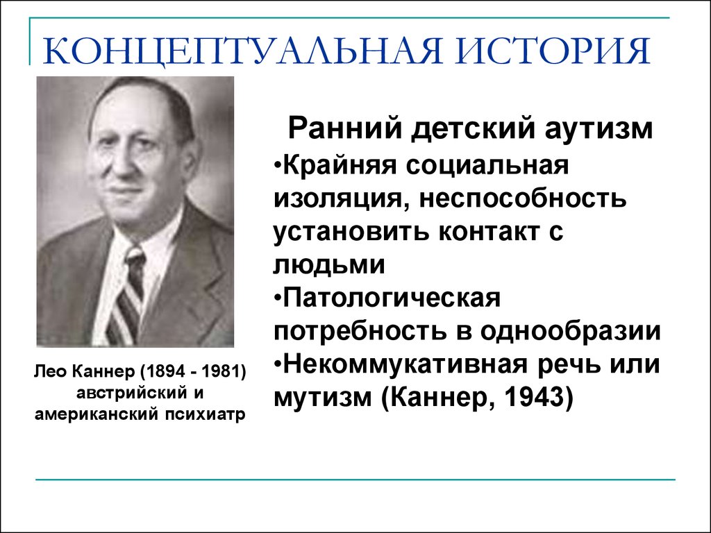 Лео каннер. Лео Каннер аутизм. История изучения аутизма. Знаменитые люди с аутизмом.